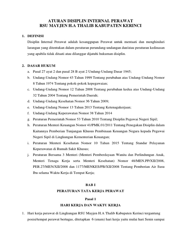 Aturan Disiplin Perawat Pdf