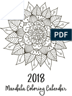 Free Printable 2018 Calendar Mandalas