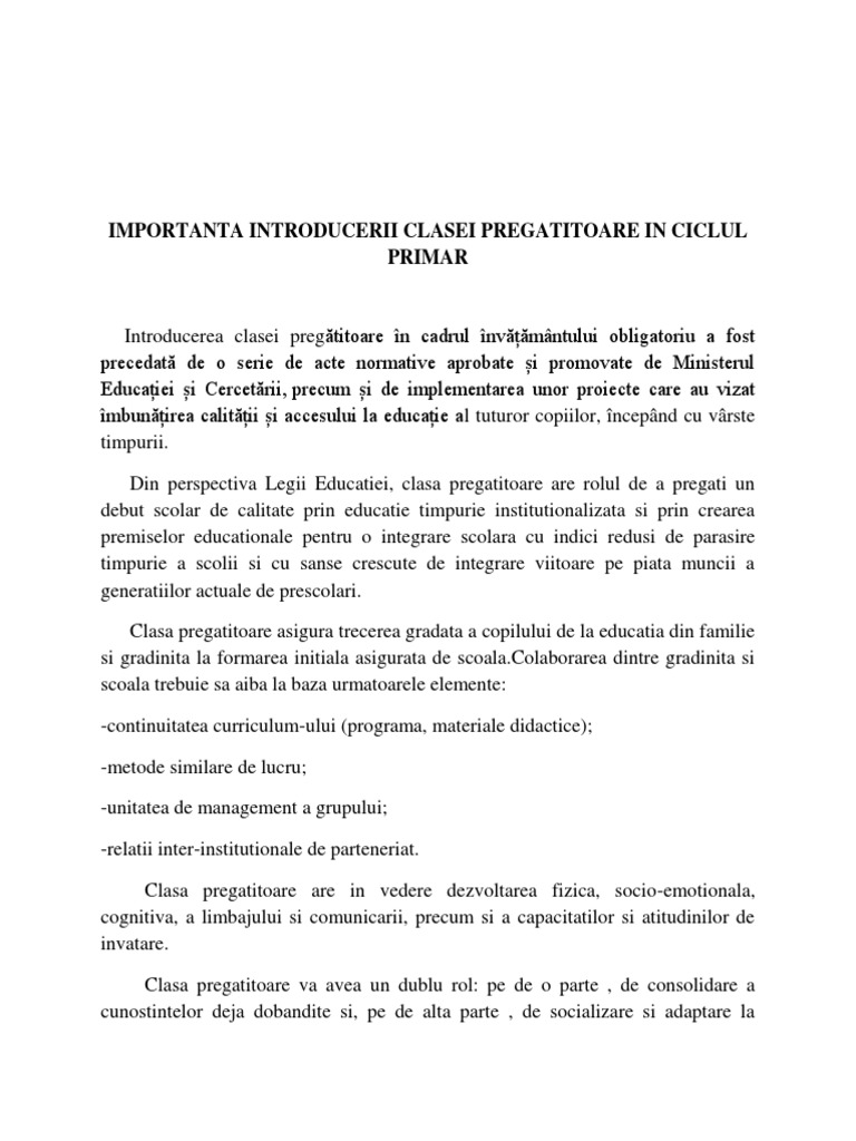 2 Clasa Pregatitoare