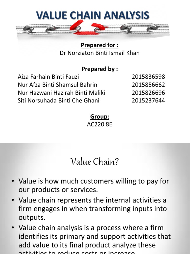 Value Chain Analysis Overview | PDF | Value Chain | Competitive Advantage