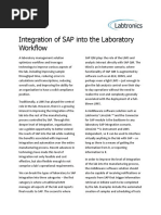 Integration of SAP Into The Laboratory Workflow