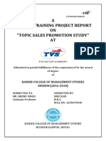 A Summer Training Project Report ON "Topic Sales Promotion Study" AT