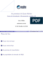 As premissas de Gauss-Markov para MQO