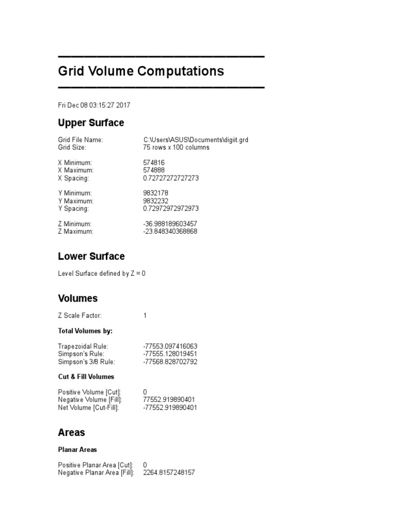 Grid Volume Calculations and Analysis | PDF | Teaching Methods & Materials