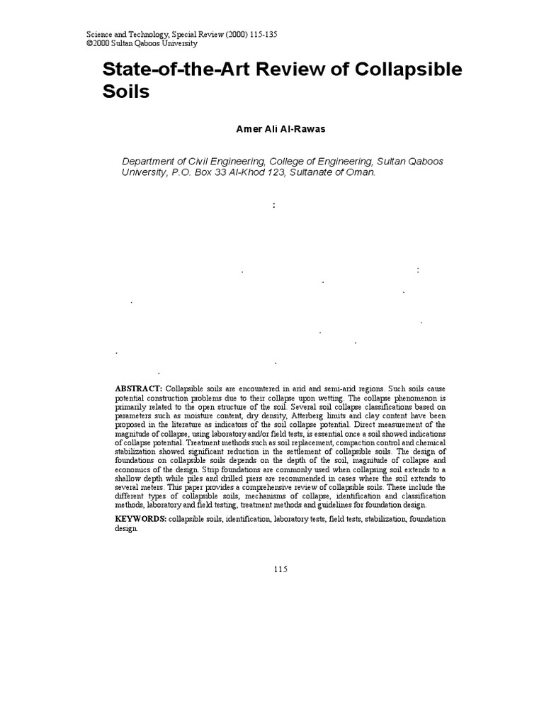 Collapsing Soil Pdf Pdf Soil Nature