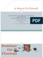 A Seminar Report On Firewall: Department of Computer Science & Engineering Assam Down Town University