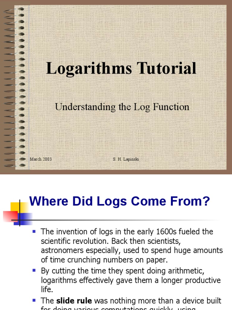 Logarithms Tutorial: Understanding Logs | PDF | Logarithm | Mathematics