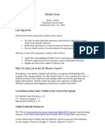 Hooke's Law: Lab Objectives