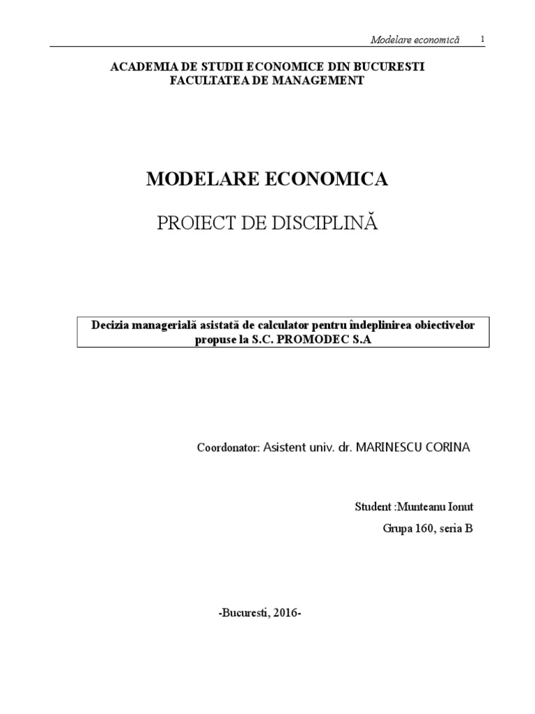 Modelare Proiect | PDF