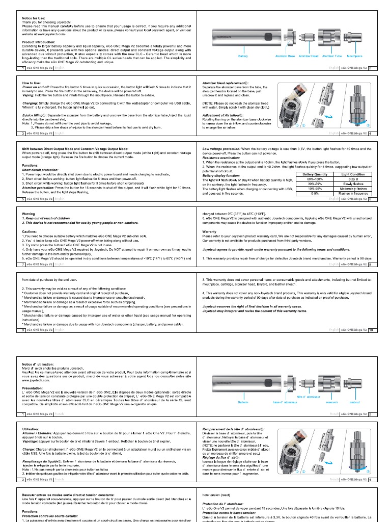 EGo ONE Mega V2 Manual | PDF