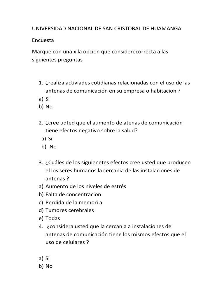 Encuesta de Contaminacion