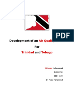 Developing an Air Quality Index to Monitor and Improve Air Quality in Trinidad and Tobago