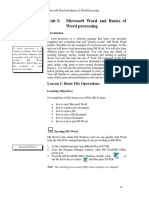 Unit 3: Microsoft Word and Basics of Word Processing: Lesson 1: Basic File Operations