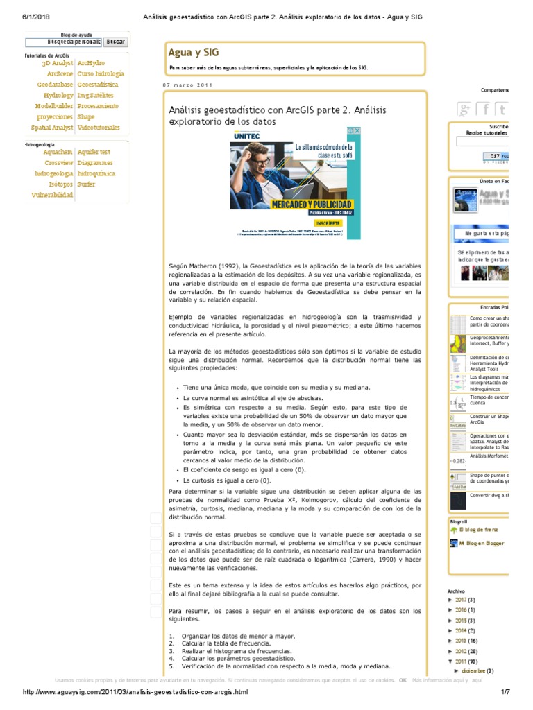 Análisis Geoestadístico Con ArcGIS Parte 2 | PDF | Arc Gis | Logaritmo