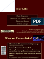 Solar Cells: Basic Concepts Materials and Device Structures Technical Issues System Design