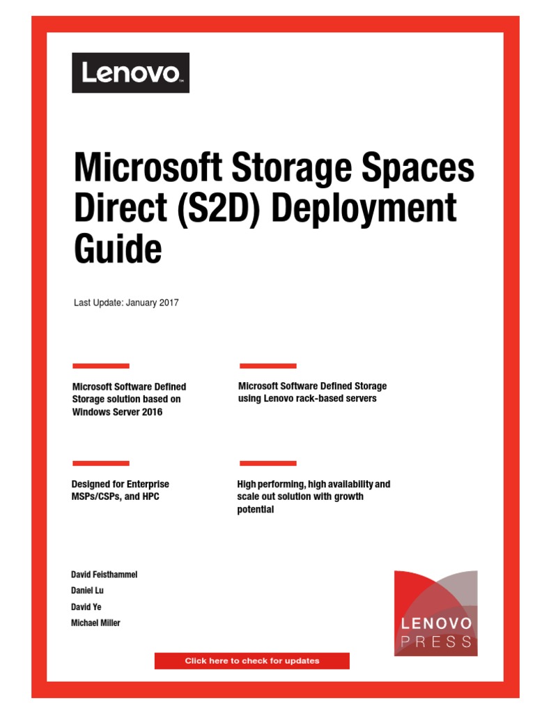 Microsoft Storage Spaces Direct (S2D) Deployment Guide | PDF | Hyper V ...