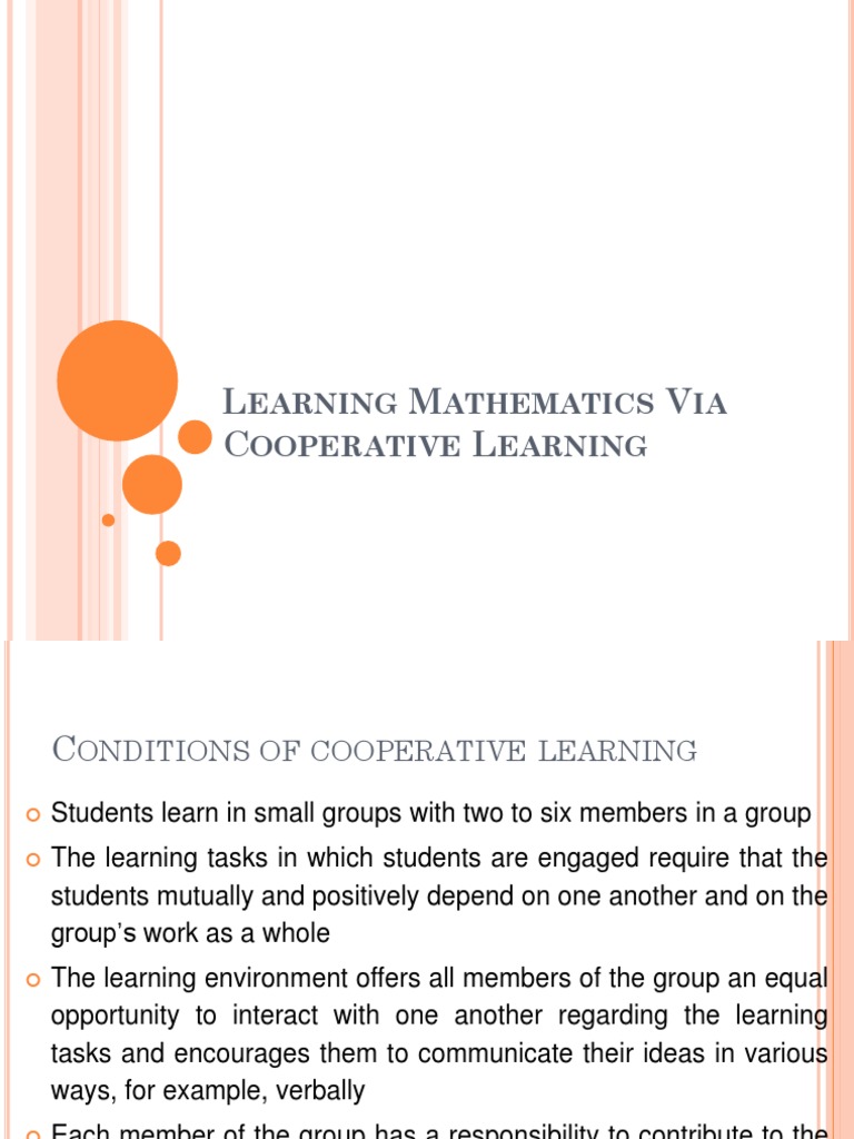 Learning Mathematics Via Cooperative Learning | PDF | Motivation ...