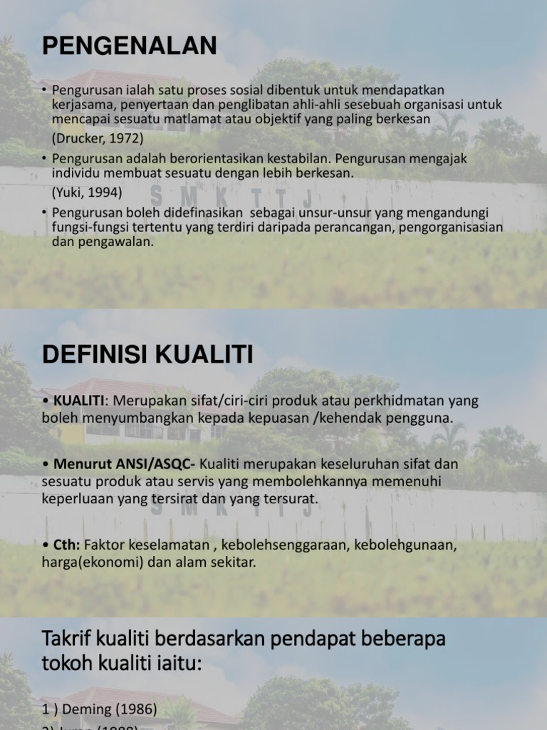 Pengurusan Kualiti Pdf