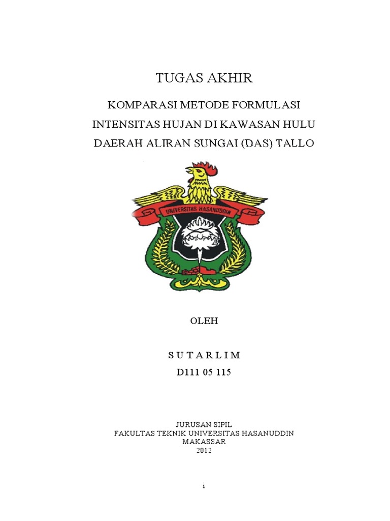 Komparasi Metode Intensitas Hujan DAS Tallo | PDF | Kajian Bahasa Asing