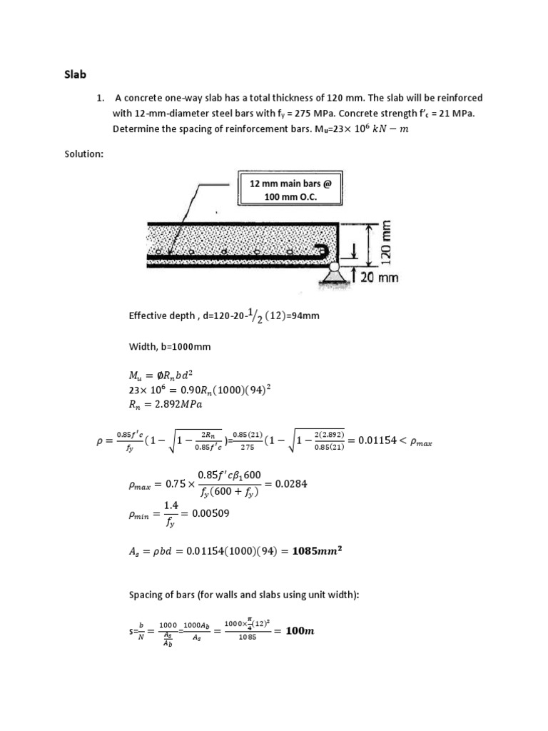 2.problem Set SLAB | Download Free PDF | Concrete | Applied And ...
