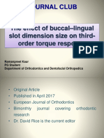 Buccolingual Slot Dimensions