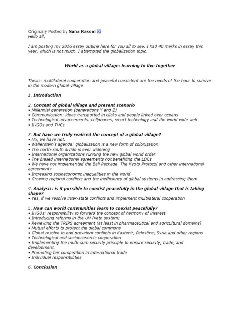 Village uplift essay with outline 04 picture