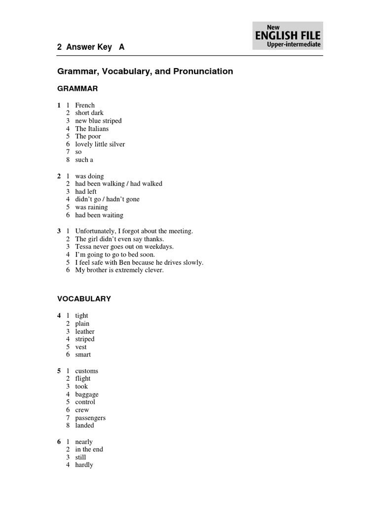 Nef Upper Filetest 02 Answerkey Pdf Pdf Question Vocabulary