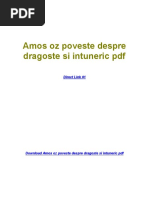 Amos Oz Poveste Despre Dragoste Si Intuneric PDF