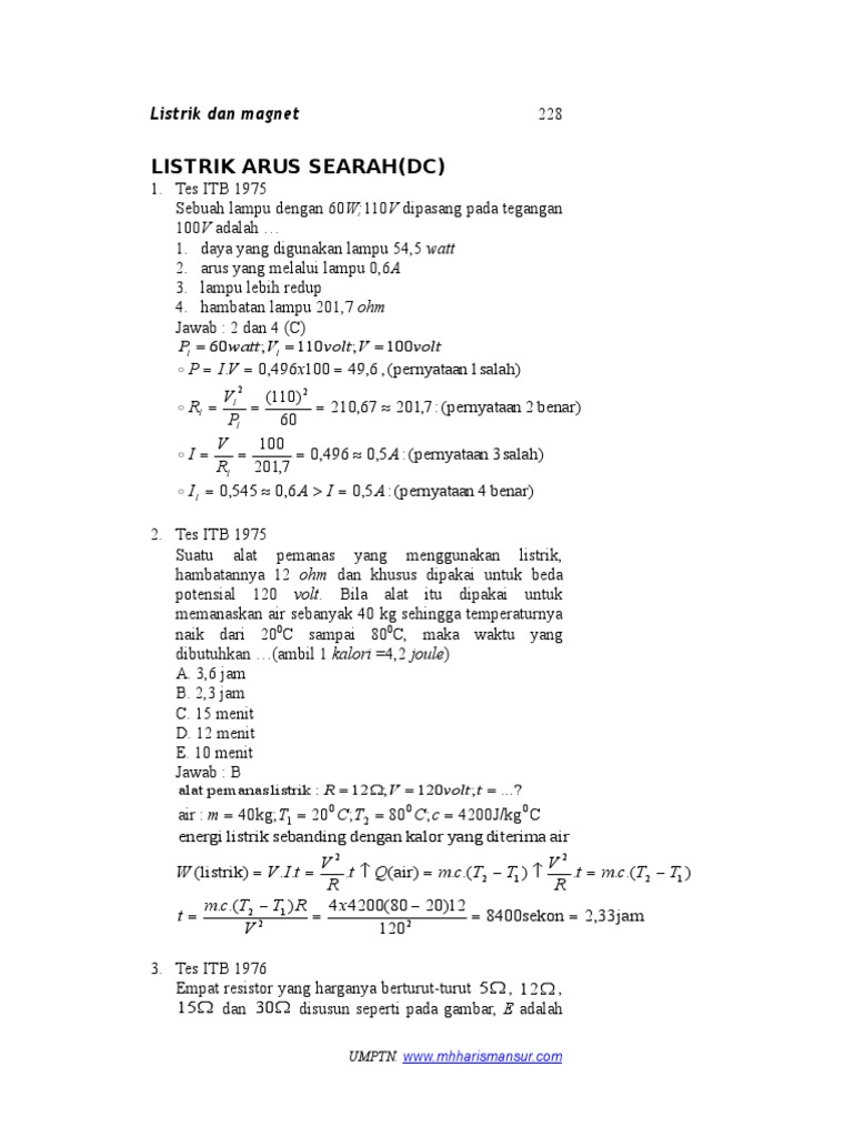 Bank Soal Listrik Dinamis 4 Hot