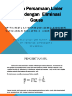 Sistem Persamaan Linier (SPL) Dengan Eliminasi Gauss