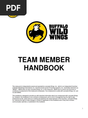 Buffalo Wild Wings Team Member Handbook5 13 Sexual Harassment