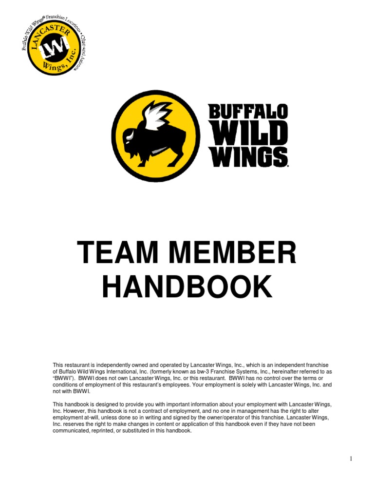 Buffalo Wild Wings Team Member Handbook5.13 | PDF | Sexual Harassment |  Harassment