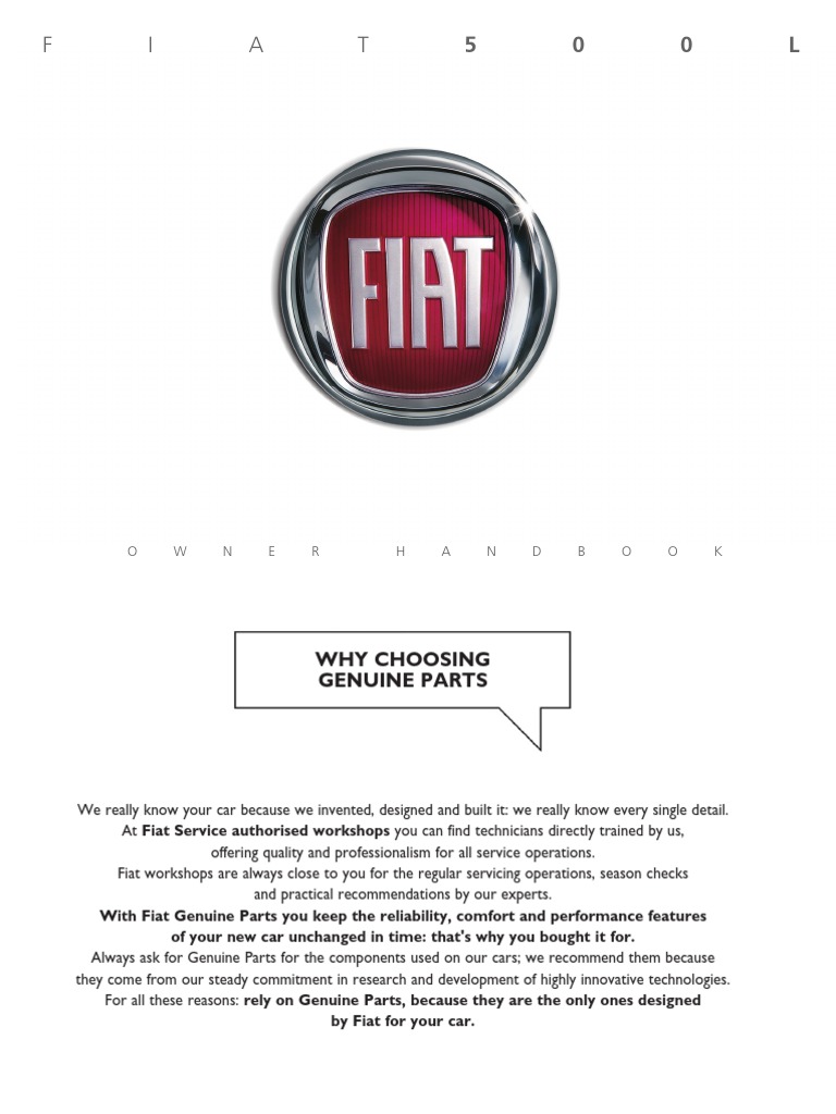FIAT 500 L USER MANUAL Headlamp Fuel Economy In Automobiles