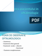Examinarea Pacientului in Oftalmologie