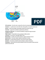 Cell Membrane Cytoplasm Nucleus Centrioles Endoplasmic Reticulum Golgi Complex Lysosomes Microtubules Mitochondria Ribosomes Nucleolus Nucleopore