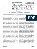 Identification of Important Physical Properties and Amylose Content in Commercially Available Improved and Traditional Rice Varieties in Sri Lanka