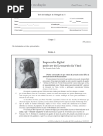 Testes de avaliação (Para)Textos • 7.° ano 1