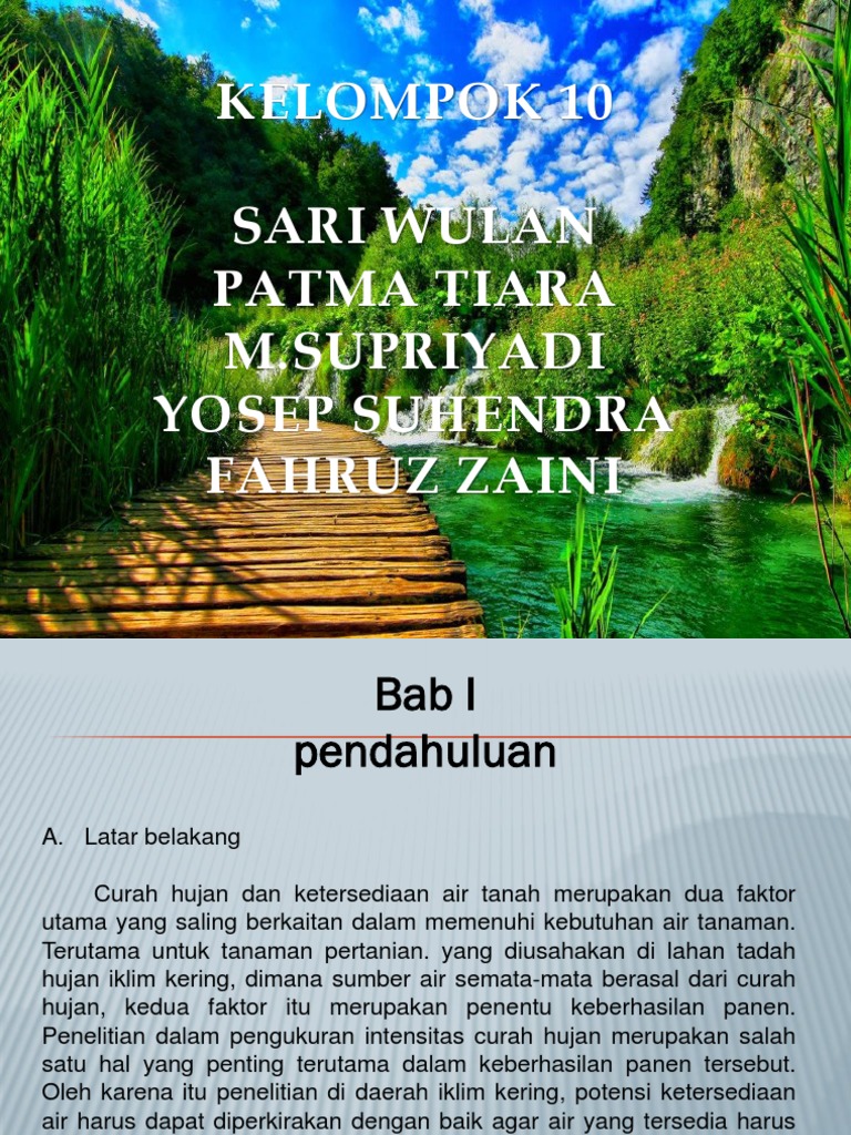 Laporan Curah Hujan Kel 10 | PDF | Sains & Matematika | Teknologi ...