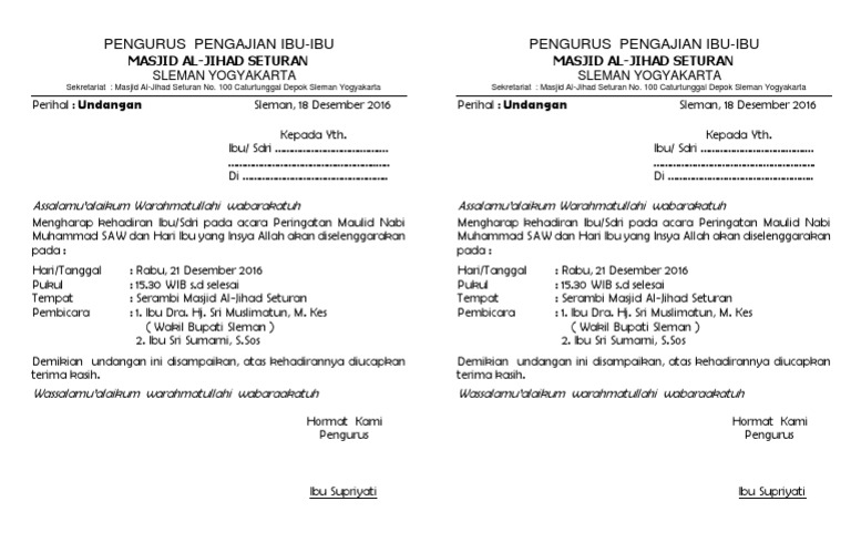 Pengurus Pengajian Ibu