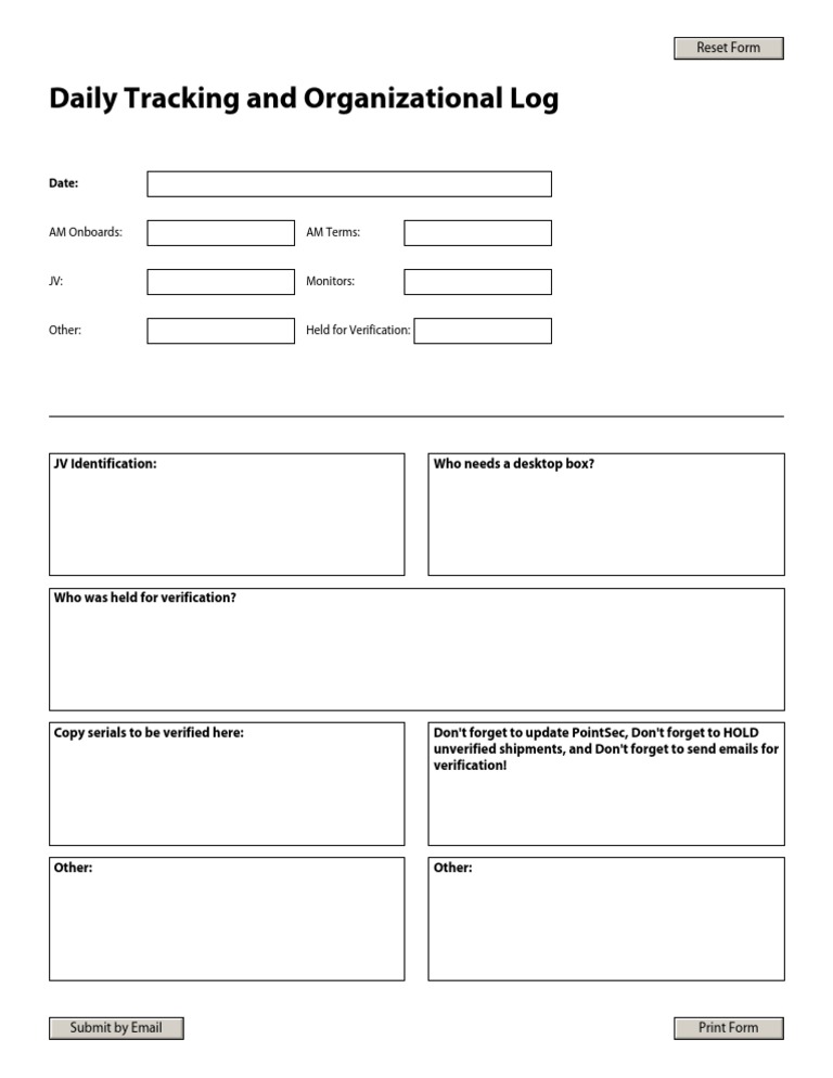 Daily Tracking Log and Verification Checklist | PDF | Computing | Software