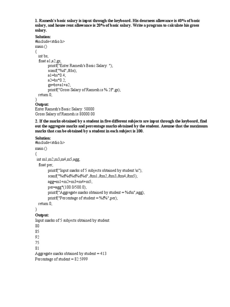 Assigment Program in C | PDF | Economies | Teaching Mathematics