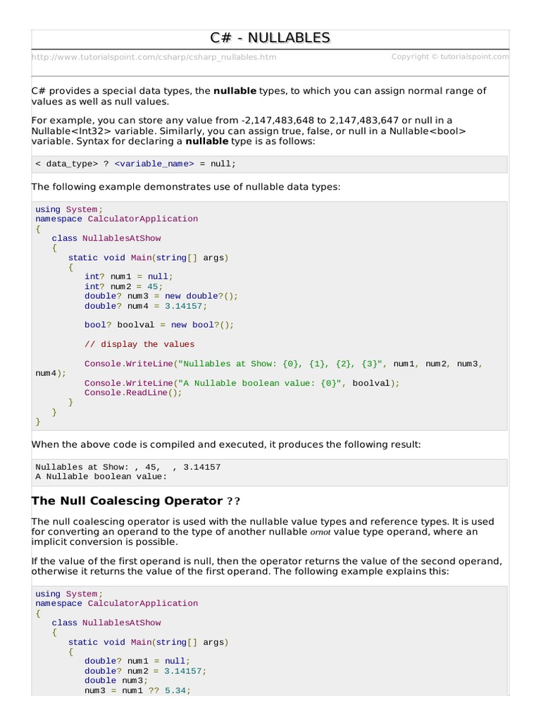 Csharp Nullables | PDF