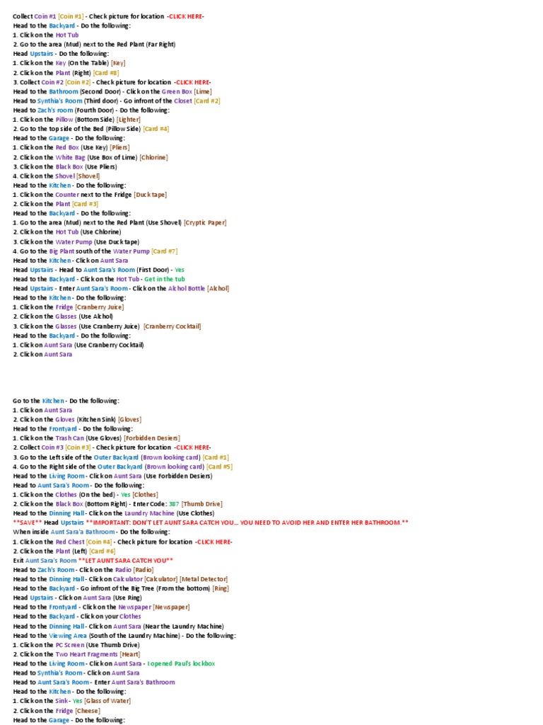 Walkthrough Visiting Aunt Sara v1 0 PDF Nature