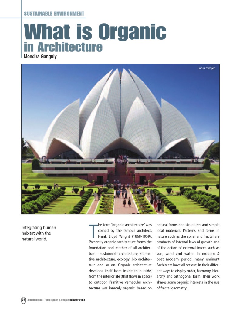Organic in Architecture.pdf | Architect | Nature : A incredible picture depicting an stunning scenery. The hues are striking and blend perfectly. Its composition is wonderful, with its details are very clear.