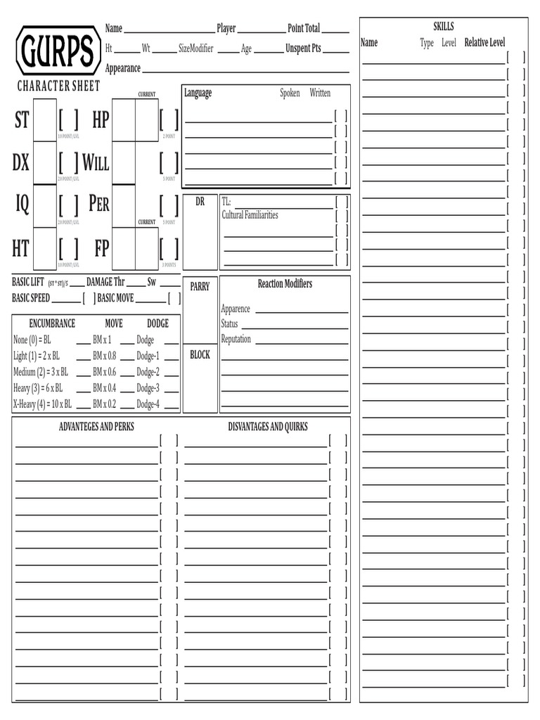 Cgs Gurps Character Sheet Generator – KVMY