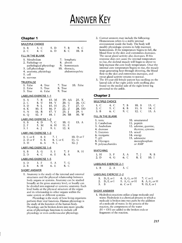 anatomy and physiology coloring workbook answer key ...