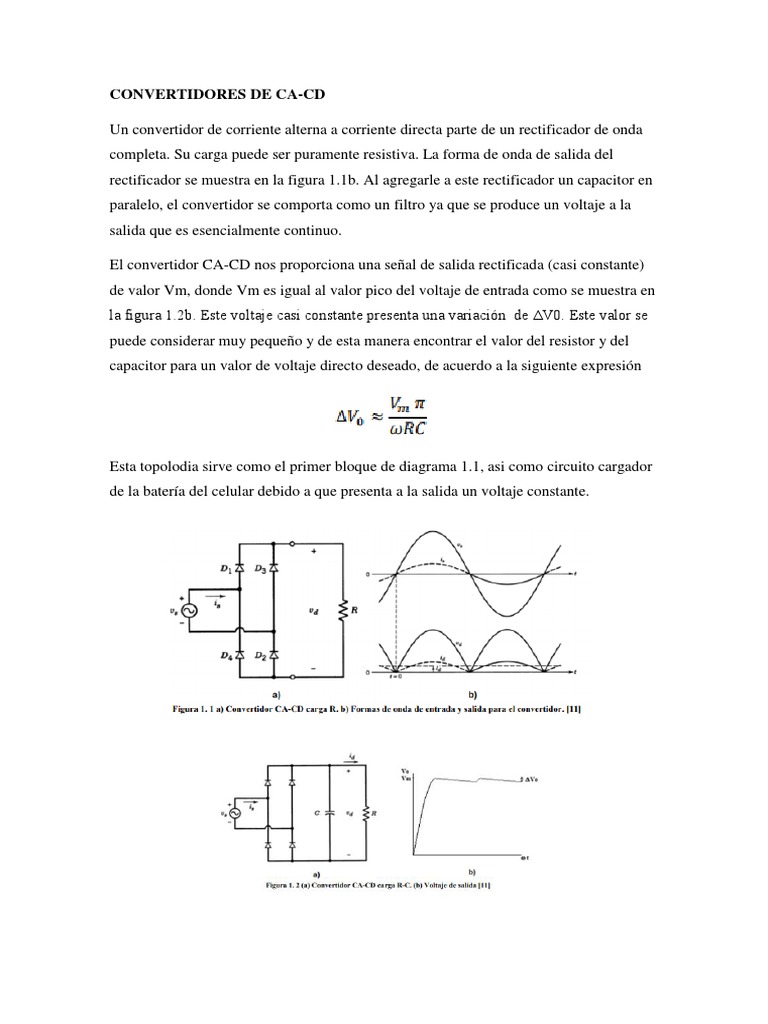 Conversor AC A DC y DC A AC | PDF | Inversor de energia | Corriente ...