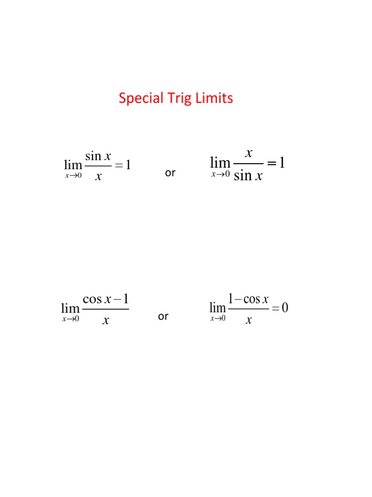 Special trig limits pdf