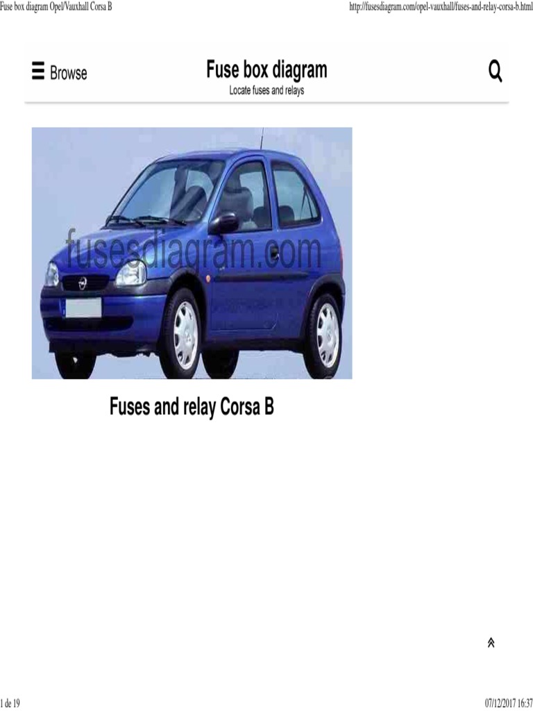 Fuse Box Diagram Opel_vauxhall Corsa B 2006 Ford Explorer Fuse Box Diagram  Vauxhall Corsa Fuse Box Diagram
