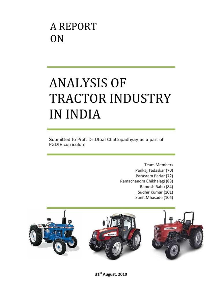 Analysis of Tractor Industry in India PriceEarnings Ratio Agriculture